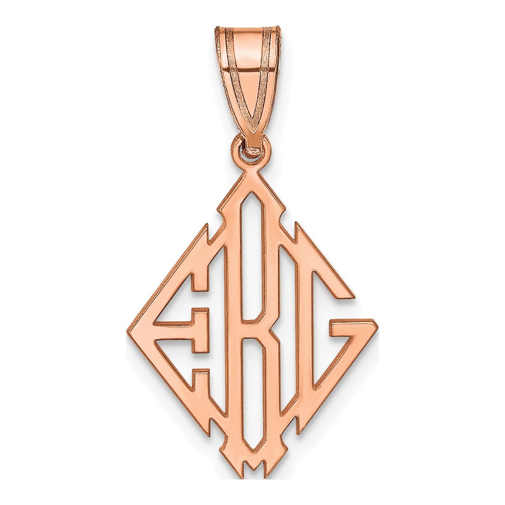 14K Rose Gold Personalized Monogram Pendant