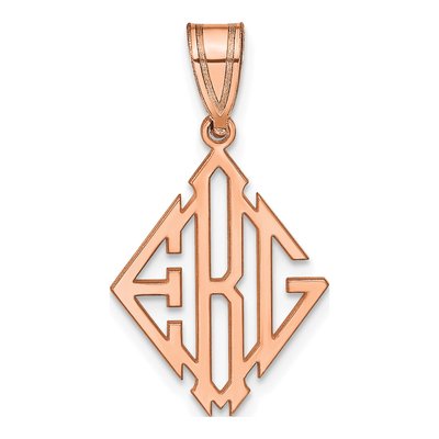 14K Rose Gold Personalized Monogram Pendant