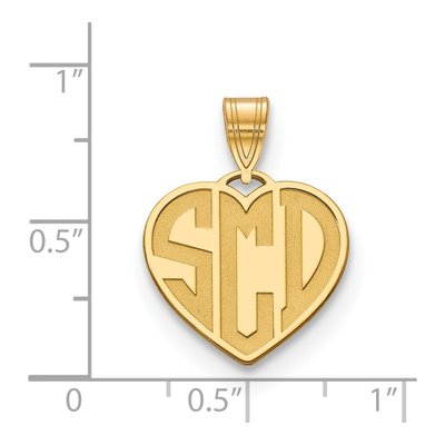 Gold-Plated Sterling Silver Personalized Monogram Heart Pendant – view 2