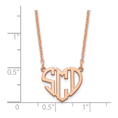 Rose Gold-Plated Sterling Silver Personalized Heart Monogram Necklace – view 2