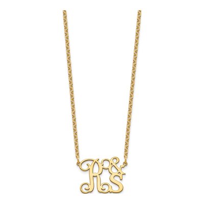 Gold-Plated Sterling Silver Personalized Stacked Initials Necklace – view 2
