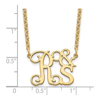 Gold-Plated Sterling Silver Personalized Stacked Initials Necklace – view 3