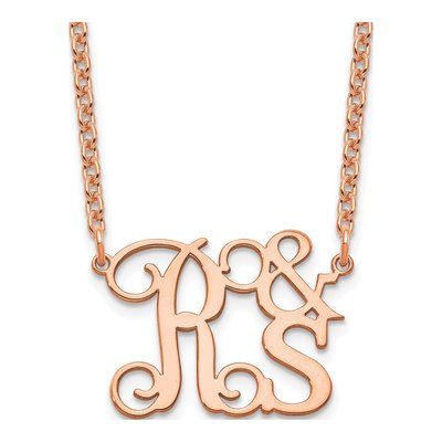 Rose Gold-Plated Sterling Silver Personalized Stacked Initials Necklace