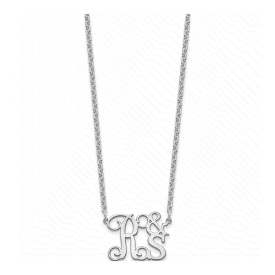 Sterling Silver Personalized Stacked Initials Necklace – view 2