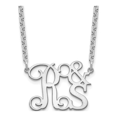 Sterling Silver Personalized Stacked Initials Necklace