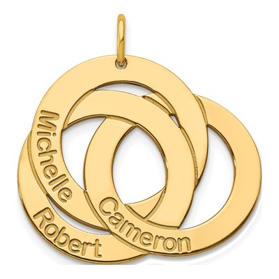 Gold-Plated Sterling Silver Personalized Interlocking Circles Name Charm – view 2