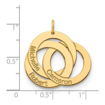 Gold-Plated Sterling Silver Personalized Interlocking Circles Name Charm – view 3