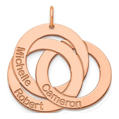 14K Rose Gold Interlocking Circles Name Charm – view 2