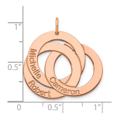 14K Rose Gold Interlocking Circles Name Charm – view 3