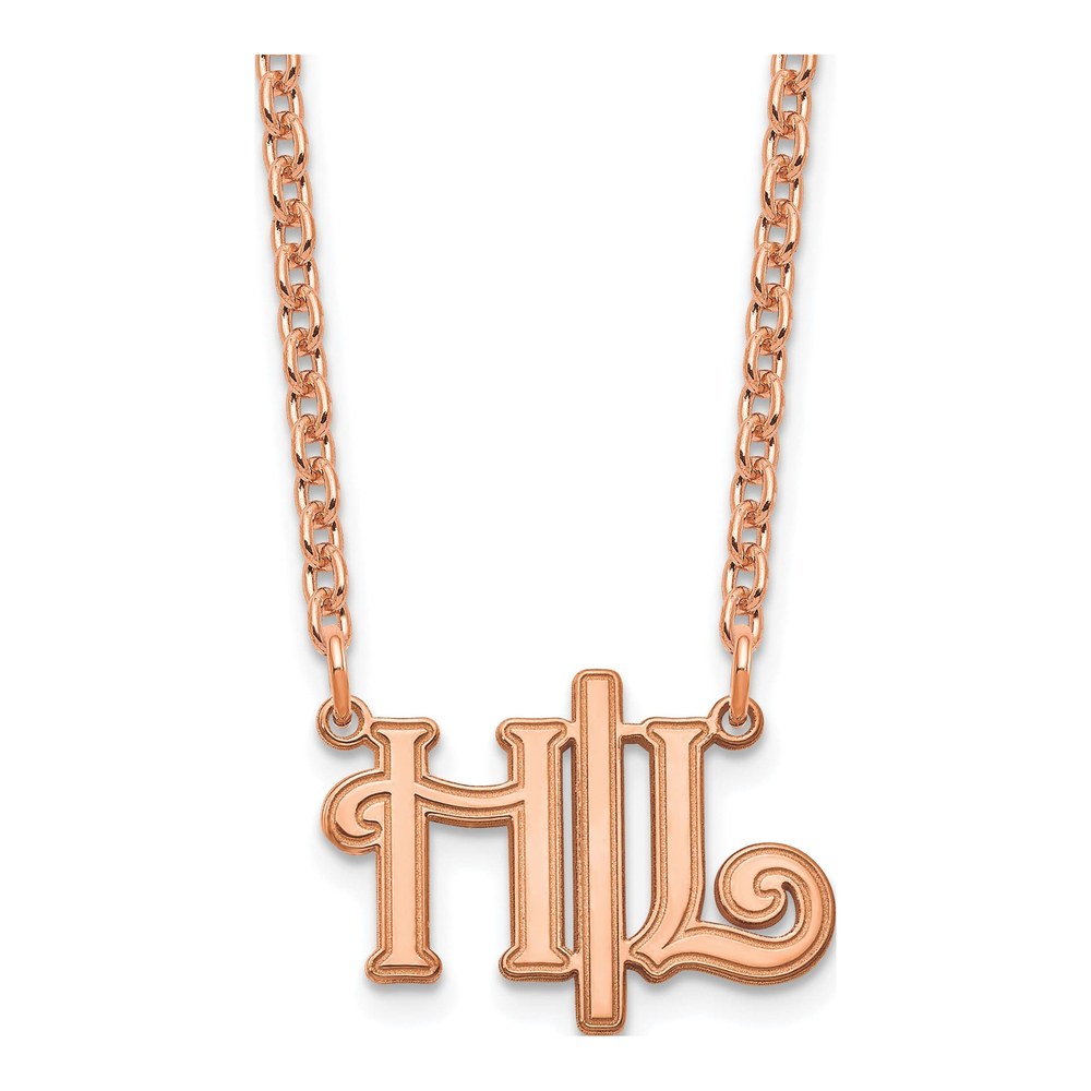 Rose Gold-Plated Sterling Silver Personalized Script Initials Necklace