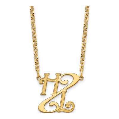 Gold-Plated Sterling Silver Personalized Initials Necklace