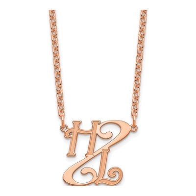 Rose Gold-Plated Sterling Silver Personalized Initials Necklace