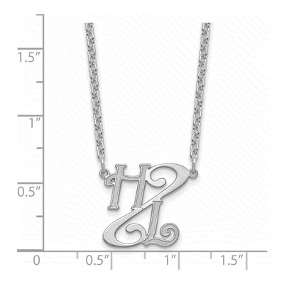 Sterling Silver Diagonal Script Initials Necklace – view 3