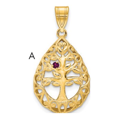 Gold-Plated Sterling Silver Personalized Tree of Life Birthstone Pendant – view 4