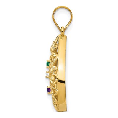 14K Yellow Gold 3-Stone Tree of Life Pendant – view 2