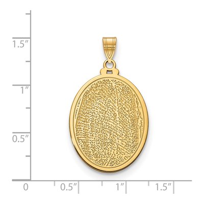 Gold-Plated Sterling Silver Personalized Fingerprint Oval Pendant – view 2
