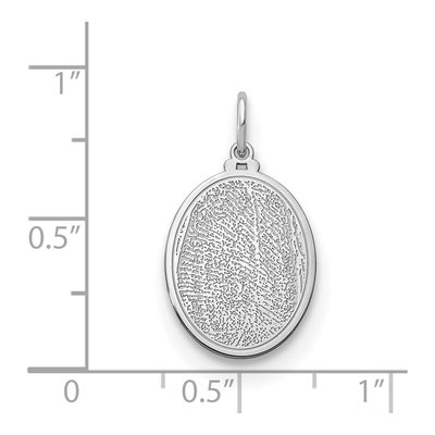 Sterling Silver Personalized Fingerprint Oval Charm – view 2