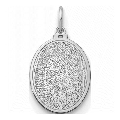Sterling Silver Personalized Fingerprint Oval Charm