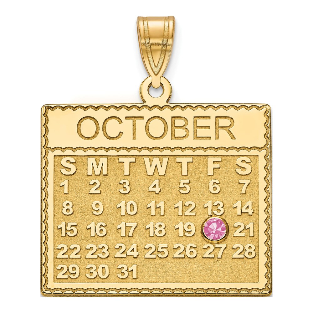 Gold-Plated Sterling Silver Calendar Pendant
