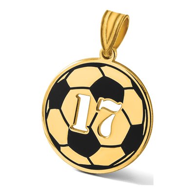 Gold-Plated Sterling Silver Personalized Soccer Ball Number Pendant – view 3