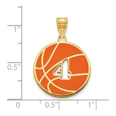 Gold-Plated Sterling Silver Personalized Basketball Number Pendant – view 2