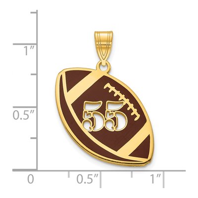 Gold-Plated Sterling Silver Football Number Pendant – view 2