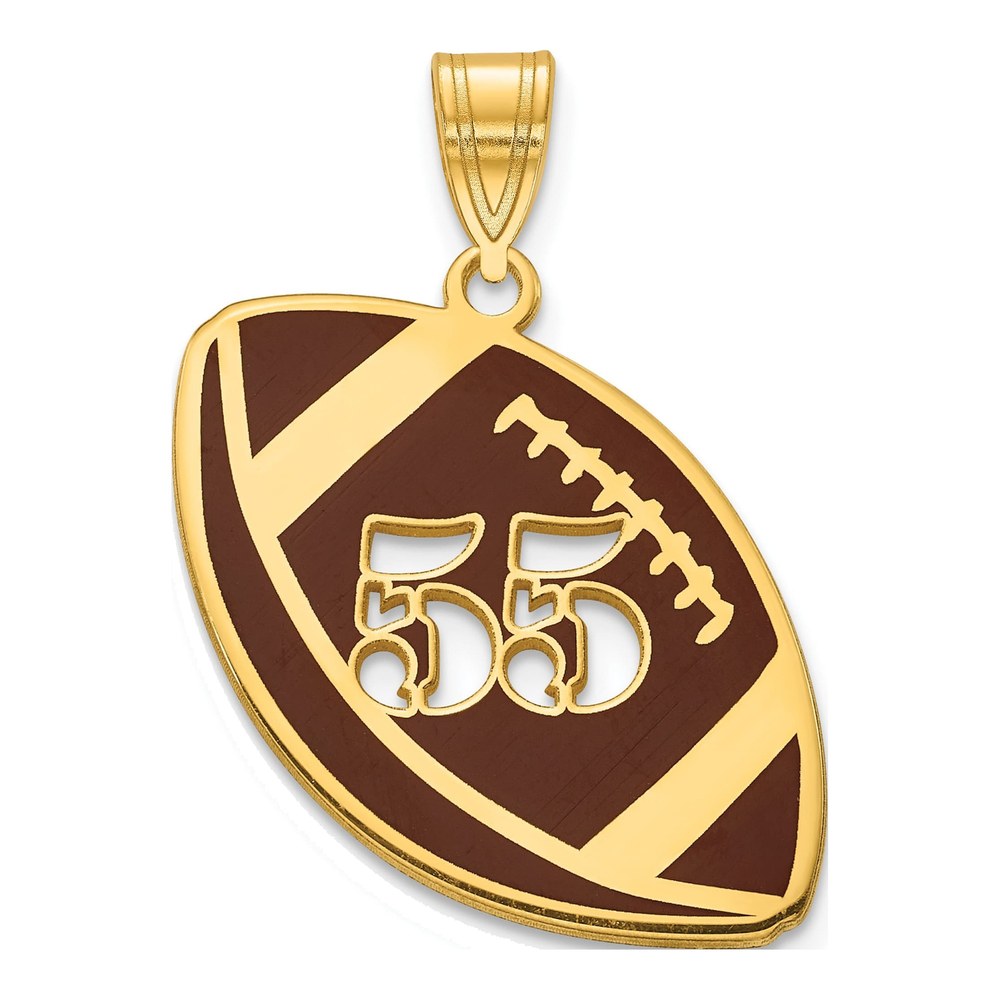 Gold-Plated Sterling Silver Football Number Pendant