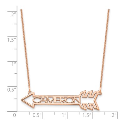 14K Rose Gold Personalized Arrow Name Necklace – view 2