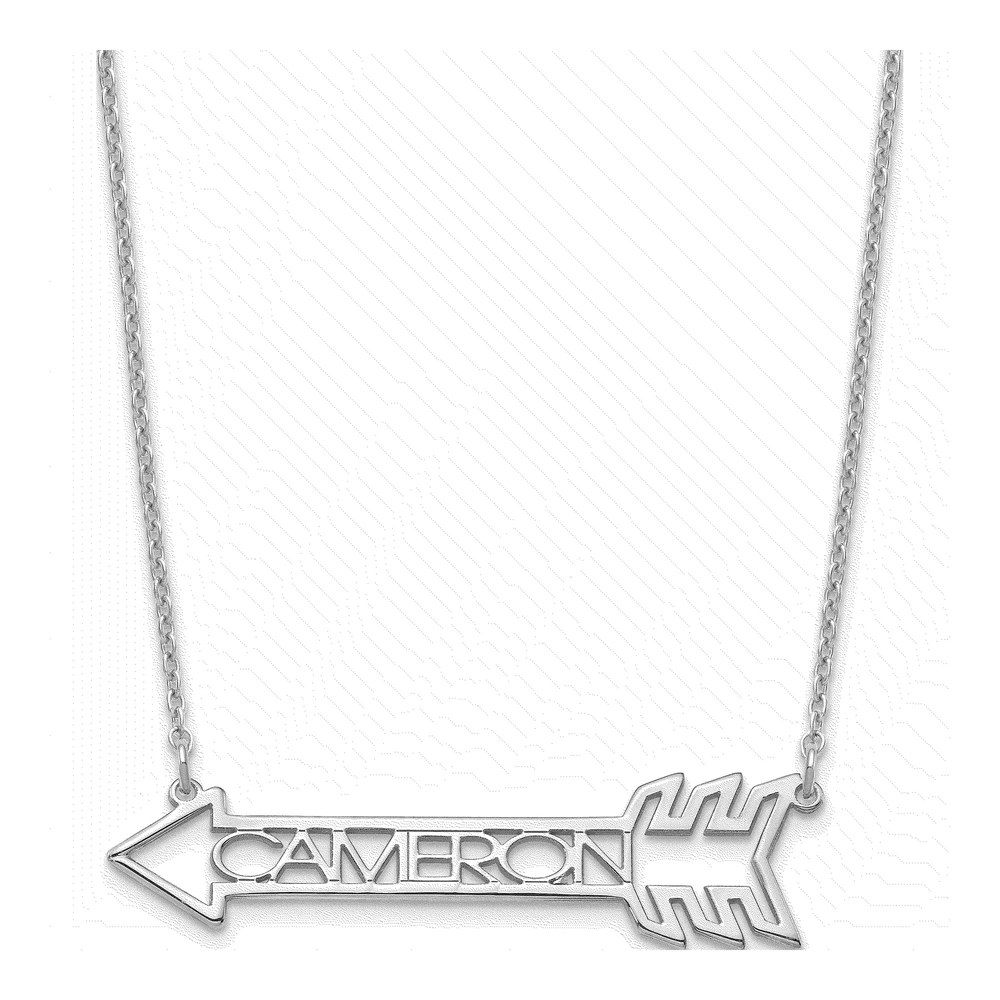 Sterling Silver Personalized Arrow Name Necklace