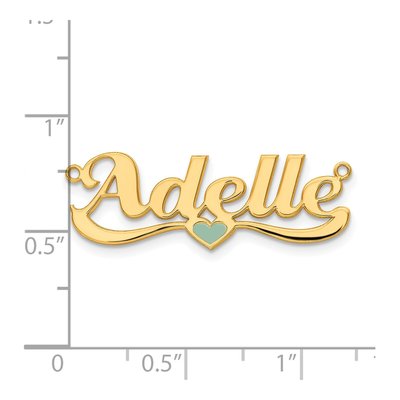 Gold-Plated Sterling Silver Personalized Heart Name Plate Pendant – view 3