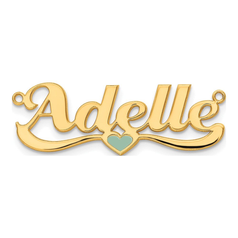 Gold-Plated Sterling Silver Personalized Heart Name Plate Pendant