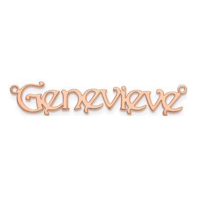 14K Rose Gold Bouquet Font Name Plate Pendant – view 3