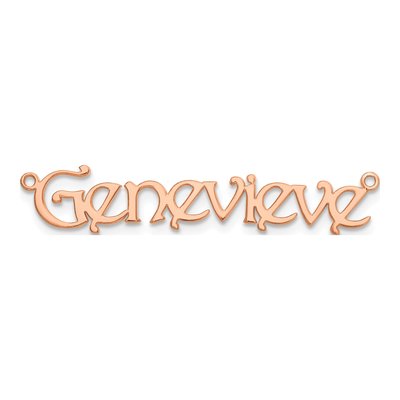 14K Rose Gold Bouquet Font Name Plate Pendant – view 4