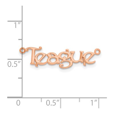 14K Rose Gold Bouquet Font Name Plate Pendant – view 5
