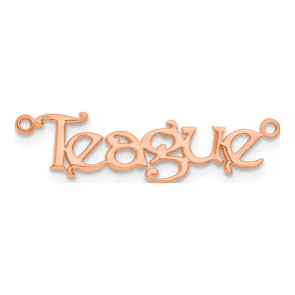 14K Rose Gold Bouquet Font Name Plate Pendant