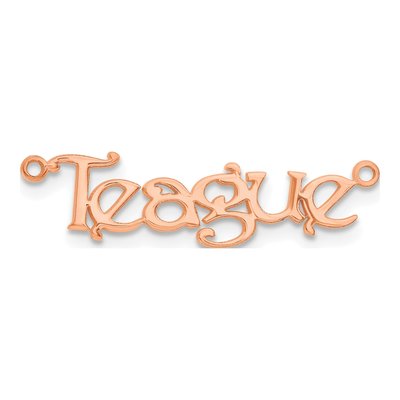 14K Rose Gold Bouquet Font Name Plate Pendant