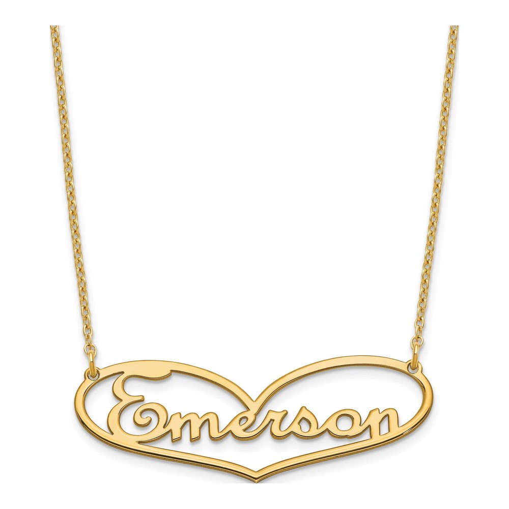 Gold-Plated Sterling Silver Personalized Heart Name Necklace
