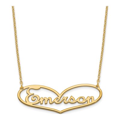 Gold-Plated Sterling Silver Personalized Heart Name Necklace