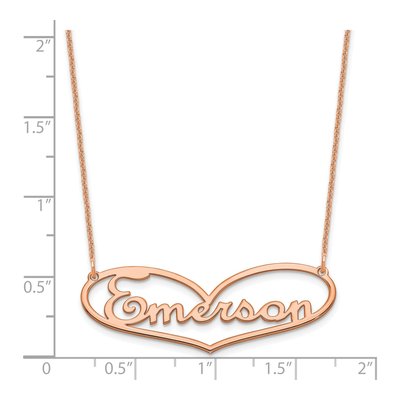 14K Rose Gold Personalized Heart Name Necklace – view 3