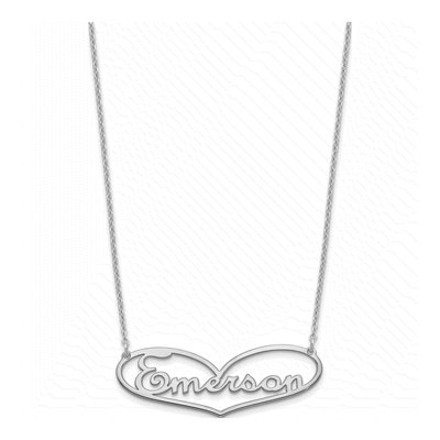 Sterling Silver Personalized Heart Name Necklace – view 2