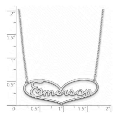 Sterling Silver Personalized Heart Name Necklace – view 3