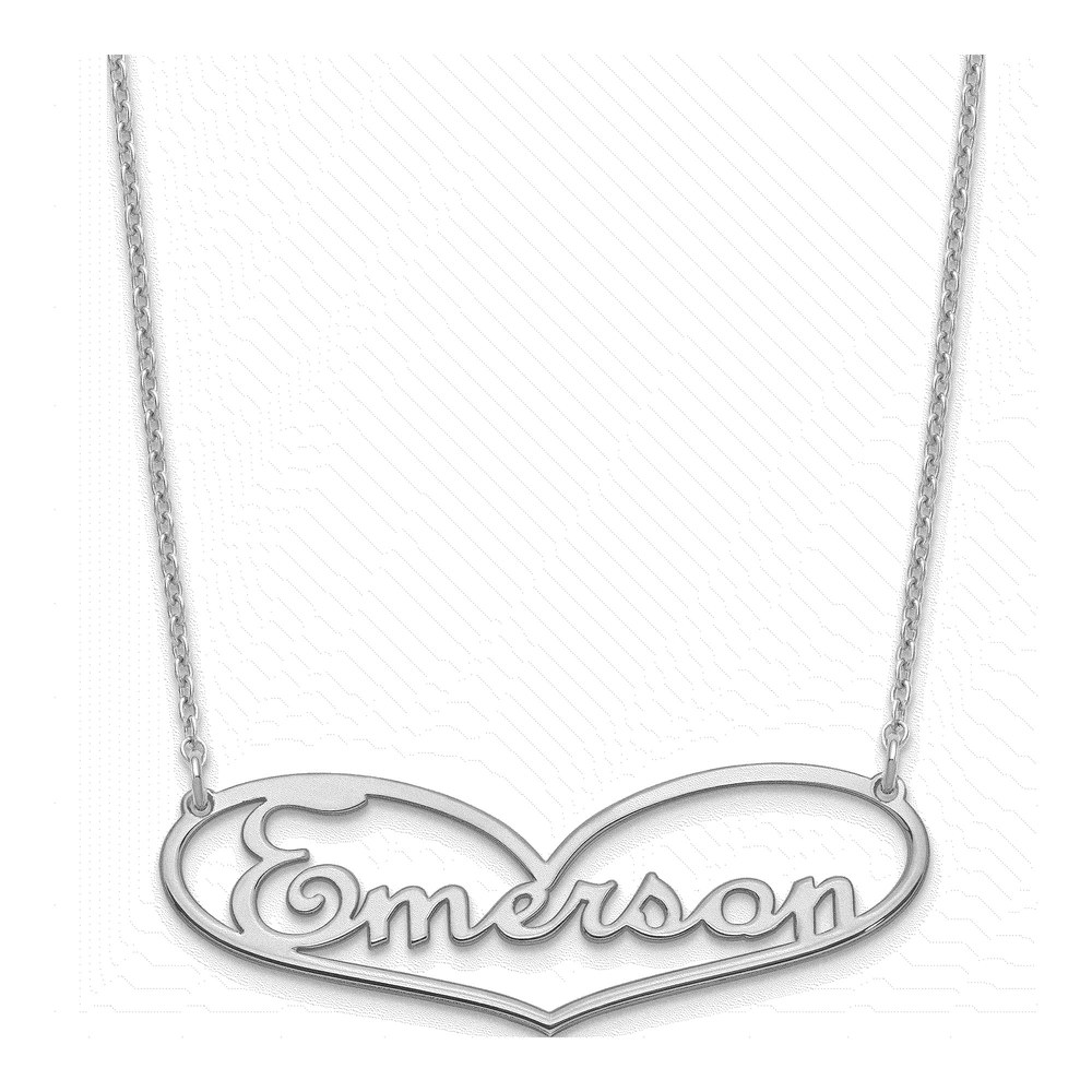 Sterling Silver Personalized Heart Name Necklace