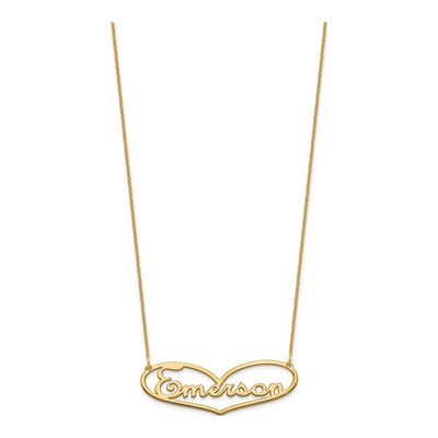 14K Yellow Gold Personalized Heart Name Necklace – view 2