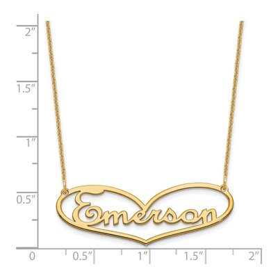 14K Yellow Gold Personalized Heart Name Necklace – view 3