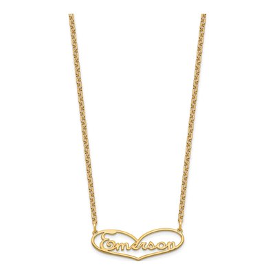Gold-Plated Sterling Silver Personalized Name Heart Necklace – view 2