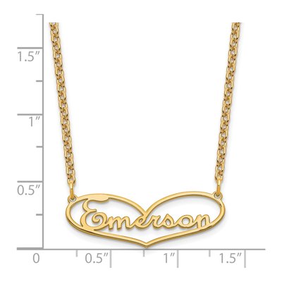 Gold-Plated Sterling Silver Personalized Name Heart Necklace – view 3