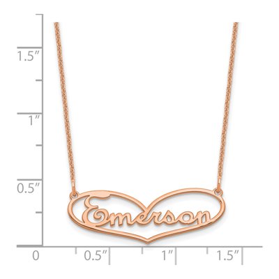 14K Rose Gold Small Heart Name Necklace – view 2