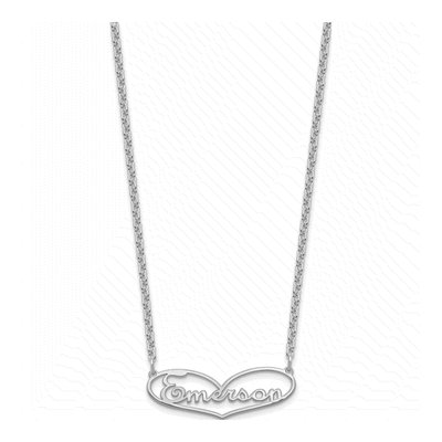 Sterling Silver Personalized Heart Name Necklace – view 2