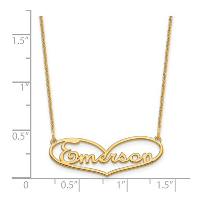 14K Yellow Gold Personalized Heart Name Necklace – view 3