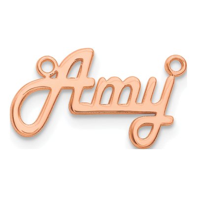14K Rose Gold Harlow Font Underlined Name Plate Pendant – view 2